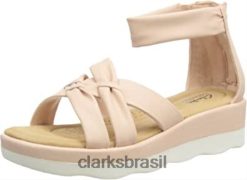 Clarks mulheres sandália clara rae feminina clarks rosa claro RJZRN333 luz rosa