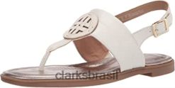Clarks mulheres sandália clarks feminina reyna glam branca sintética RJZRN1202