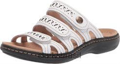 Clarks mulheres sandália clarks laurieann echo feminina de couro branco RJZRN2257 couro branco