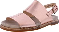 Clarks mulheres Sandália Corsio Slide Feminina Couro Rosa Ouro Clarks Couro Rosa Ouro RJZRN2943 couro ouro rosa