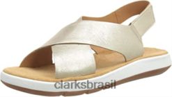 Clarks mulheres sandália feminina champagne lea jemsa cross clarks RJZRN2892 lea de champanhe