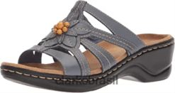 Clarks mulheres sandália feminina clarks azul cinza couro lexi myrtle RJZRN2425 couro cinza azulado