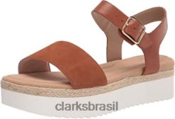 Clarks mulheres sandália feminina lana shore cunha clarks tan escuro RJZRN2086 Bronzeado escuro