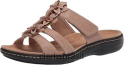 Clarks mulheres sandália laurieann judi feminina couro sintético combi clarks RJZRN1366 areia couro sintético combi