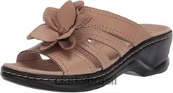 Clarks mulheres sandália lexi opal feminina clarks sand couro RJZRN2053 couro de areia