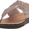 Clarks mulheres sandália rae laurieann rae feminina taupe metálico sintético clarks RJZRN430