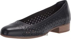 Clarks mulheres sapatilha feminina clarks de couro azul-marinho juliet cedar ballet RJZRN1648