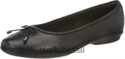 Clarks mulheres sapatilhas Gracelblu femininas Clarks pretas RJZRN1847 couro preto