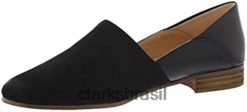Clarks mulheres sapato clarks easy slip on preto feminino RJZRN55