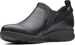 Clarks mulheres sapato clarks feminino preto com zíper RJZRN1411 preto