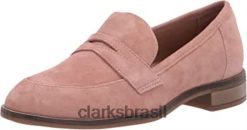 Clarks mulheres sapato clarks feminino rosa camurça trish rose RJZRN1432 camurça rosa