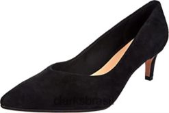 Clarks mulheres sapato feminino preto clarks laina 55 court com bico fechado RJZRN1480 preto