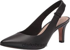 Clarks mulheres sapato illeana poppy feminino clarks couro preto RJZRN1749 couro preto