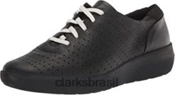 Clarks mulheres sapato kayleigh aster oxford clark feminino couro preto RJZRN1623