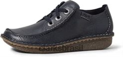 Clarks mulheres sapatos femininos azul marinho clarks fun ny dream com cadarços RJZRN2163 azul-marinho