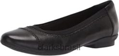 Clarks mulheres sara ballet feminino couro preto clarks lisos de couro preto RJZRN460 couro preto