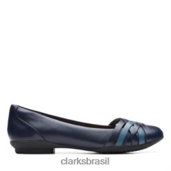 Clarks mulheres sara clover clarks azul marinho combi RJZRN3965 combinação da marinha