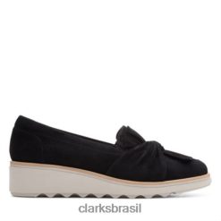 Clarks mulheres sharon dasher camurça preta clarks RJZRN3878 Camurça preta