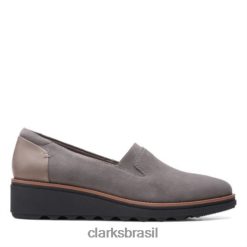 Clarks mulheres sharon dolly clarks cinza RJZRN3949 cinza