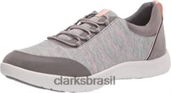 Clarks mulheres tênis adella holly feminino clarks cinza RJZRN2302 cinza