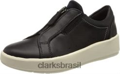 Clarks mulheres tênis clarks couro azul marinho feminino layton rae RJZRN537 couro marinho