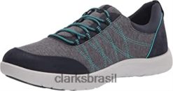 Clarks mulheres tênis clarks feminino adella holly azul marinho RJZRN2539 têxtil da marinha
