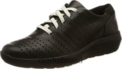 Clarks mulheres tênis clarks feminino kayleigh aster de couro preto RJZRN280 couro preto