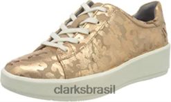 Clarks mulheres tênis clarks feminino layton pace em camurça em ouro rosa RJZRN1986