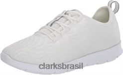 Clarks mulheres tênis clarks feminino step allena go branco RJZRN1344 malha branca