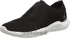 Clarks mulheres tênis clarks preto têxtil feminino nova lumis RJZRN1657 têxtil preto