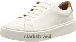 Clarks mulheres tênis hero lite feminino clarks couro branco RJZRN2741 couro branco