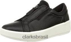 Clarks mulheres tenis layton rae feminino clarks preto RJZRN1007