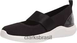Clarks mulheres tênis nova sol feminino clarks tricot preto RJZRN2097 malha preta