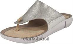 Clarks mulheres tri carmen sandálias femininas clarks prateadas RJZRN1143 prata
