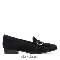 Clarks mulheres un blush fama clarks camurça preta RJZRN4029 Camurça preta