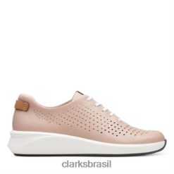 Clarks mulheres un rio tie clarks blush couro RJZRN3951 couro corado