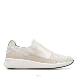 Clarks mulheres un rio tricot branco tricot clarks RJZRN3230 malha branca