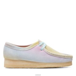Clarks mulheres wallabee clark branco/azul RJZRN3317 Branco azul