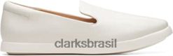 Clarks unissex ace lite lo sapatos de couro branco clarks RJZRN134