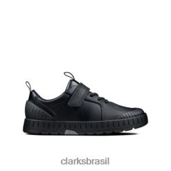 Clarks unissex apollo couro preto step inf g fit clarks RJZRN4948 couro preto