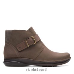 Clarks unissex appley mid clarks taupe nobuck RJZRN4135 nobuck cinza