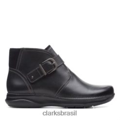 Clarks unissex appley mid preto couro clarks RJZRN4134 couro preto