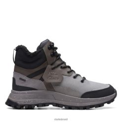 Clarks unissex atl trek sky gore-tex couro com linha quente cinza clarks couro com linha quente cinza RJZRN5310 couro cinza com forro quente