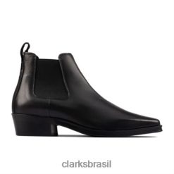 Clarks unissex blusa clarks alcina preta de couro RJZRN4120 couro preto