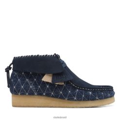 Clarks unissex bota sashiko clarks wallabee azul marinho sashiko RJZRN5339 sashiko da marinha