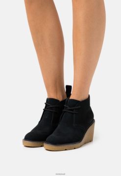 Clarks unissex botins pretos com cadarço clarks RJZRN7084 preto