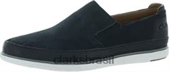 Clarks unissex bratton step dark sand camurça/couro combi marinho combi clarks RJZRN14 combinação da marinha