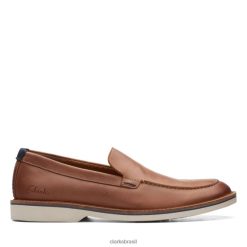 Clarks unissex clarks atticus lt edge couro tan escuro couro tan escuro RJZRN5570 couro castanho escuro