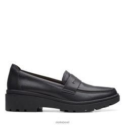 Clarks unissex Clarks Calla Ease Couro Preto Couro Preto RJZRN6242 couro preto