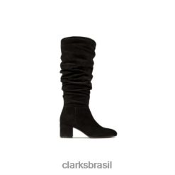 Clarks unissex Clarks camurça preta pura desleixada RJZRN4233 Camurça preta